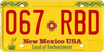 NM license plate 067RBD