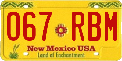NM license plate 067RBM