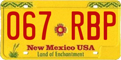 NM license plate 067RBP