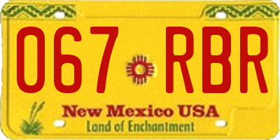 NM license plate 067RBR