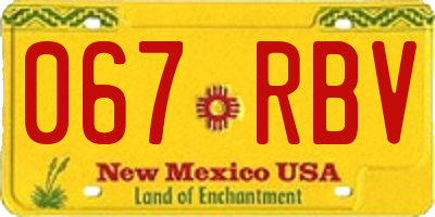 NM license plate 067RBV