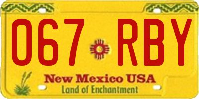 NM license plate 067RBY