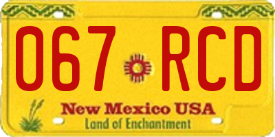 NM license plate 067RCD