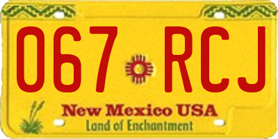 NM license plate 067RCJ