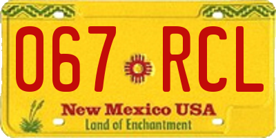 NM license plate 067RCL