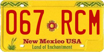 NM license plate 067RCM