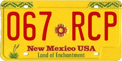 NM license plate 067RCP