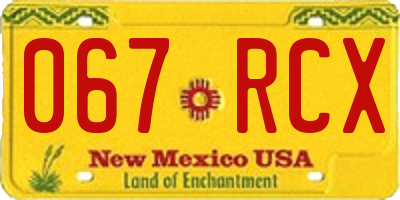 NM license plate 067RCX