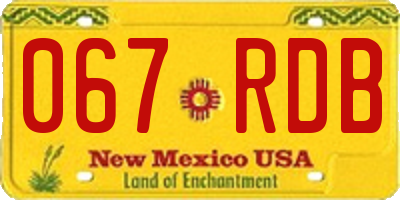 NM license plate 067RDB