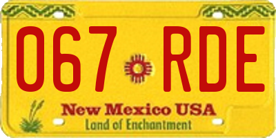 NM license plate 067RDE