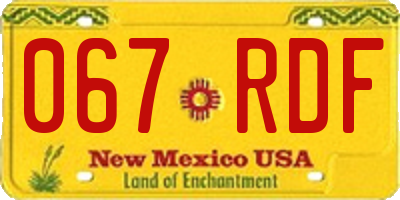 NM license plate 067RDF