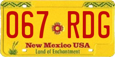 NM license plate 067RDG