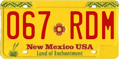 NM license plate 067RDM