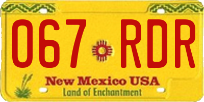 NM license plate 067RDR