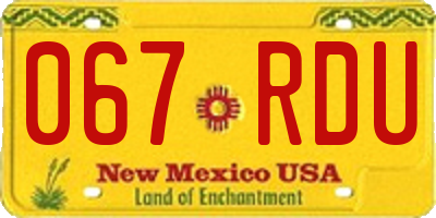 NM license plate 067RDU