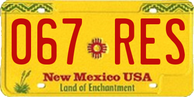 NM license plate 067RES