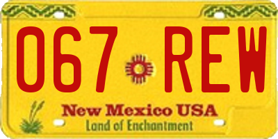 NM license plate 067REW