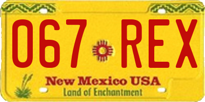 NM license plate 067REX