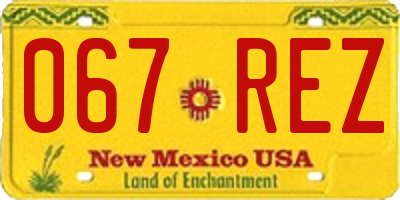 NM license plate 067REZ
