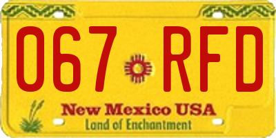 NM license plate 067RFD