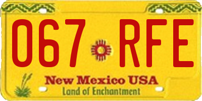 NM license plate 067RFE