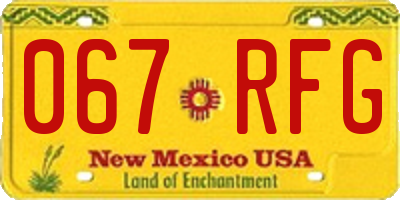 NM license plate 067RFG