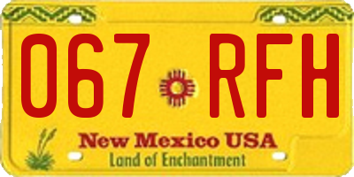 NM license plate 067RFH