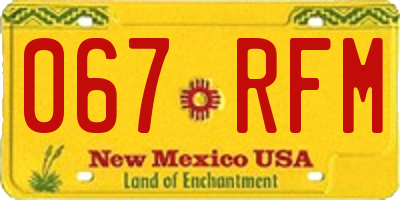 NM license plate 067RFM