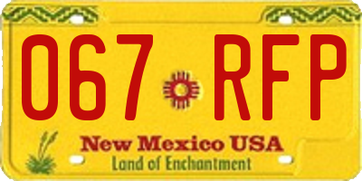 NM license plate 067RFP
