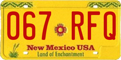 NM license plate 067RFQ