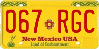 NM license plate 067RGC