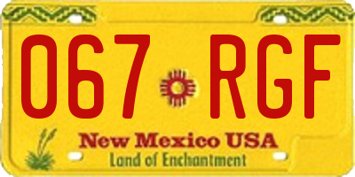 NM license plate 067RGF
