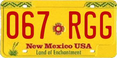 NM license plate 067RGG