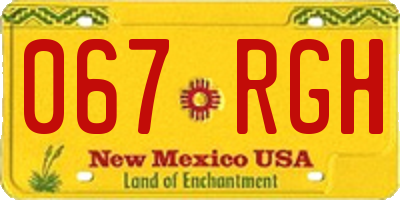NM license plate 067RGH