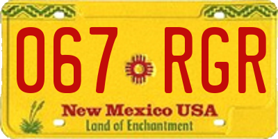 NM license plate 067RGR