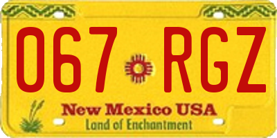 NM license plate 067RGZ
