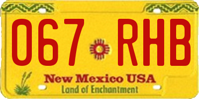 NM license plate 067RHB