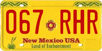 NM license plate 067RHR