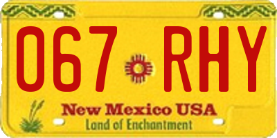 NM license plate 067RHY