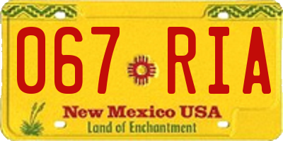NM license plate 067RIA