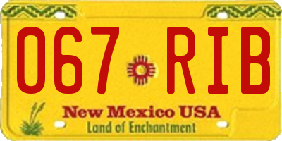 NM license plate 067RIB