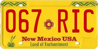 NM license plate 067RIC