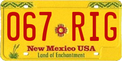 NM license plate 067RIG