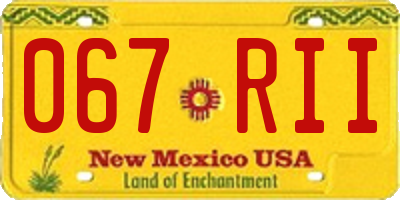NM license plate 067RII
