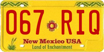 NM license plate 067RIQ