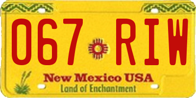 NM license plate 067RIW