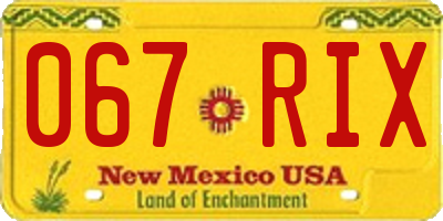 NM license plate 067RIX