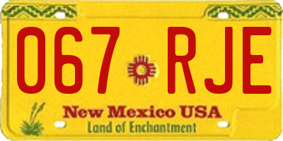 NM license plate 067RJE