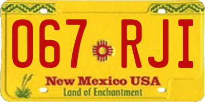 NM license plate 067RJI