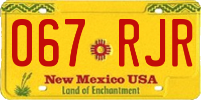 NM license plate 067RJR